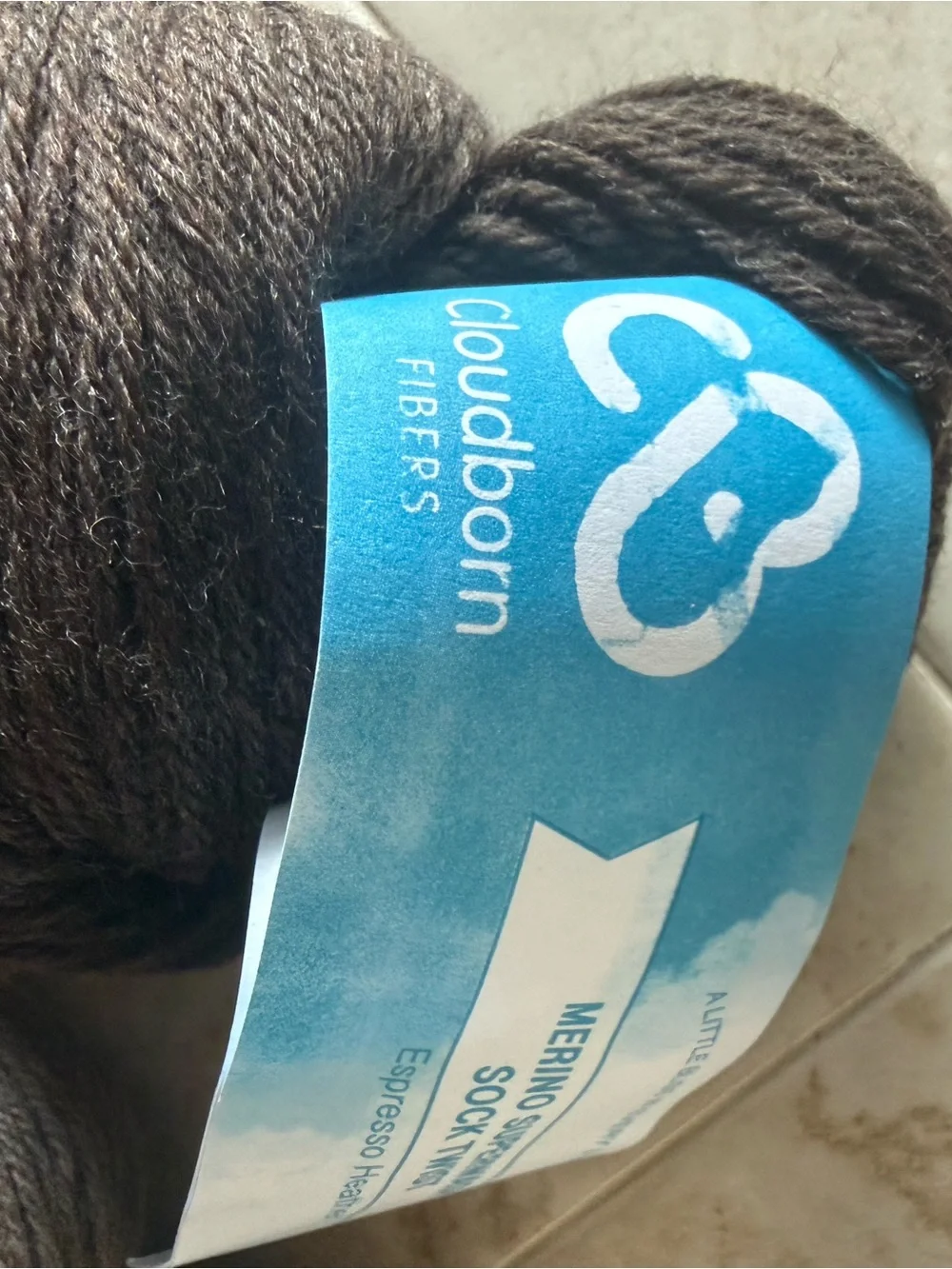 Cloudborn Fibers Merino Sock Yarn - Espresso Heather/Stone Heather